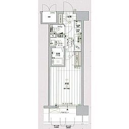 レジュールアッシュジューソー 5階1Kの間取り