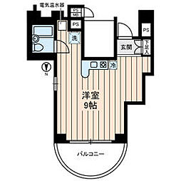 エレガンス東高円寺 6階ワンルームの間取り