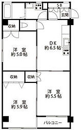 東急大井町線 下神明駅 徒歩6分の賃貸マンション 1階3DKの間取り