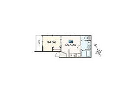 ＭＥＬＤＩＡ蒔田 1階1DKの間取り