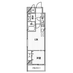 南堀江プライマリーワン 10階1LDKの間取り
