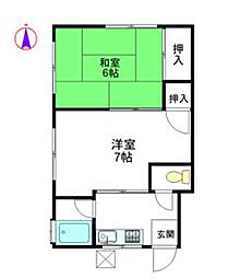 JR京浜東北・根岸線 鶴見駅 徒歩20分の賃貸アパート 3階2Kの間取り