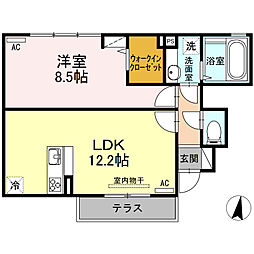 モリエール3 1LDKの間取図画像
