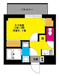 JR京浜東北・根岸線 石川町駅 徒歩6分の賃貸マンション 4階1Kの間取り