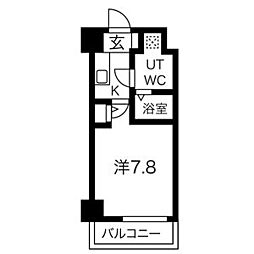 京急本線 生麦駅 徒歩6分の賃貸マンション 5階1Kの間取り