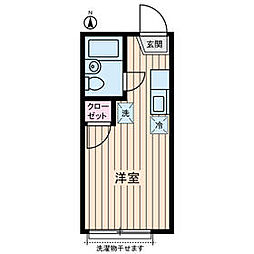 K-アトール ワンルームの間取図画像