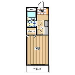ロイヤルハイツ堀之内 1Kの間取図画像