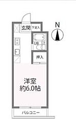 西武有楽町線 小竹向原駅 徒歩11分の賃貸マンション 2階ワンルームの間取り