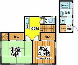 京王線 明大前駅 徒歩9分の賃貸アパート 1階2Kの間取り