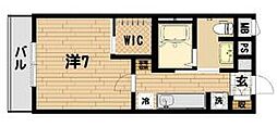グランベルドール 1Kの間取図画像