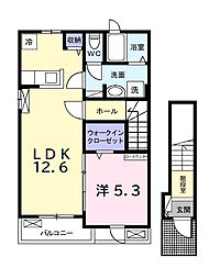 ヒカルサ市原姉ヶ崎イースト 2階1LDKの間取り