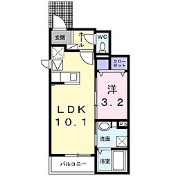 愛知環状鉄道 大門駅 徒歩13分の賃貸アパート 1階1LDKの間取り