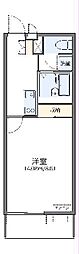 レオネクストハッピーエイト2 1Kの間取図画像