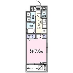 土浦市神立東2丁目アパート 1Kの間取図画像