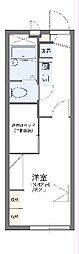 レオパレス松 1Kの間取図画像