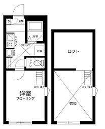 esora萩中 1階1Kの間取り
