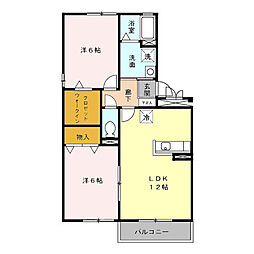樽見鉄道 横屋駅 徒歩8分の賃貸アパート 2階2LDKの間取り