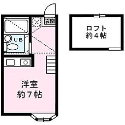 メゾン・ド・大岡 2階ワンルームの間取り