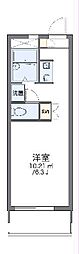 レオパレス谷津 2階1Kの間取り