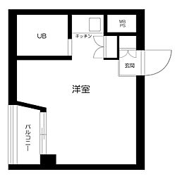 東急東横線 学芸大学駅 徒歩4分の賃貸マンション 1階ワンルームの間取り