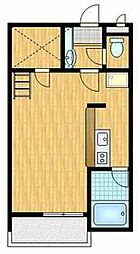 セザンヌ三谷2 2階ワンルームの間取り