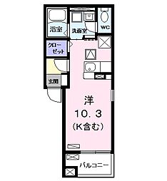 ラルジュ・ツカサ・タンドレス ワンルームの間取図画像