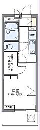 レオパレスフラックス 1Kの間取図画像