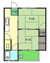 マンション青木 1階2Kの間取り