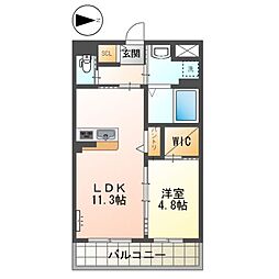 京都市南区久世大築町マンション 1LDKの間取図画像