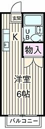 エステートピア　シムラI 1階ワンルームの間取り