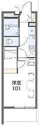 レオパレス清里 3階1Kの間取り
