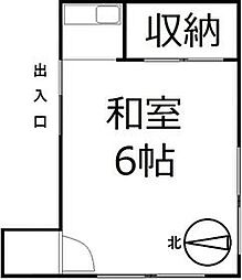 東急池上線 雪が谷大塚駅 徒歩10分の賃貸アパート 2階ワンルームの間取り