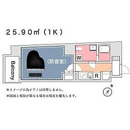 東武東上線 大山駅 徒歩10分の賃貸マンション 10階1Kの間取り
