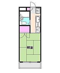 小泉コーポ 2階1Kの間取り