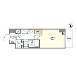 東京メトロ丸ノ内線 四谷三丁目駅 徒歩2分の賃貸マンション 9階1Kの間取り