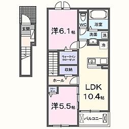 アルバエレガンテ 2LDKの間取図画像