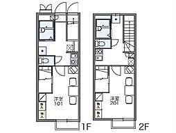 レオパレスグリーンヒル古宮 2階1Kの間取り