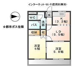 名古屋市営名城線 志賀本通駅 徒歩8分の賃貸マンション 4階2LDKの間取り