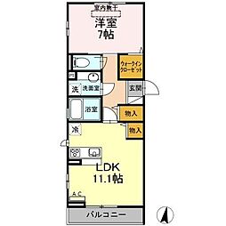 JR常磐線 綾瀬駅 徒歩12分の賃貸アパート 3階1LDKの間取り