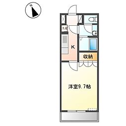 シャインファースト 1Kの間取図画像