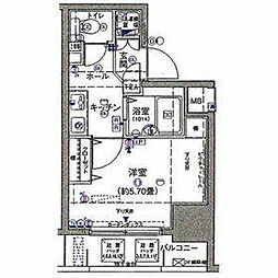 京急本線 京急蒲田駅 徒歩1分の賃貸マンション 10階1Kの間取り