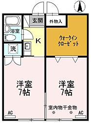 ハイツ井上C 2Kの間取図画像