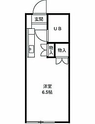レジナムンディ 1階ワンルームの間取り