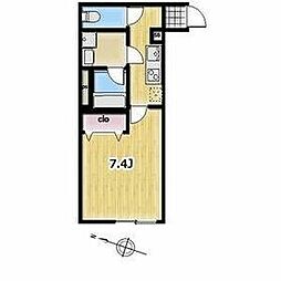 東武伊勢崎線 一ノ割駅 徒歩9分の賃貸アパート 3階1Kの間取り