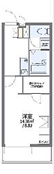 レオパレスソルティ 1Kの間取図画像