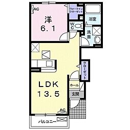 サリチェ2 1LDKの間取図画像