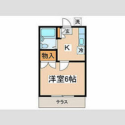 マイハウス多摩1 1階ワンルームの間取り