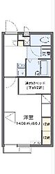 レオパレスヤチヨ 2階1Kの間取り