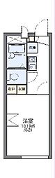 レオパレス原 2階1Kの間取り
