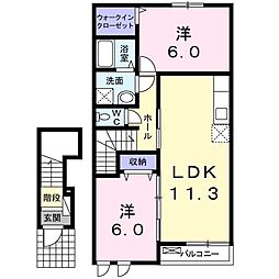 ブラウレーヘン 2LDKの間取図画像